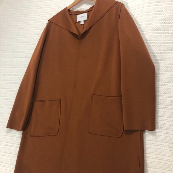Carolina Belle Montreal Oversize Rusty Orange Open Front Blazer Trench Jacket XL - Picture 1 of 5